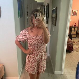 Never worn. No tags. Cute lined, shorts romper. Good condition.